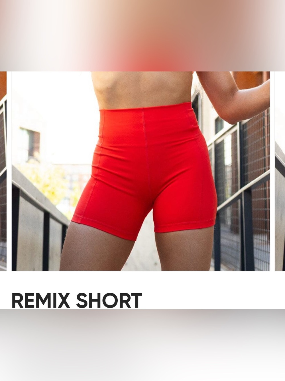 High-Waist Red Active Bike Shorts for dance  youth medium 8-10